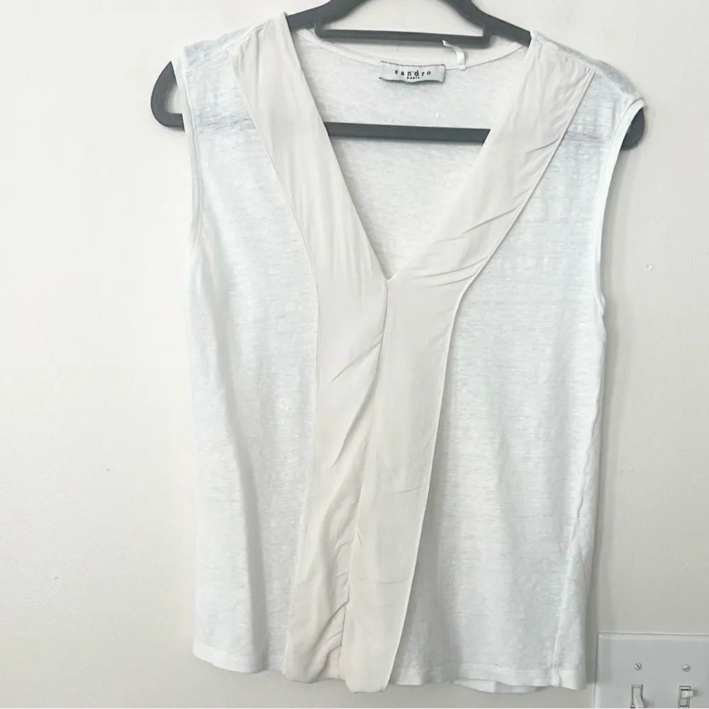 Sandro Paris Linen & Silk Sleeveless Top 2=M